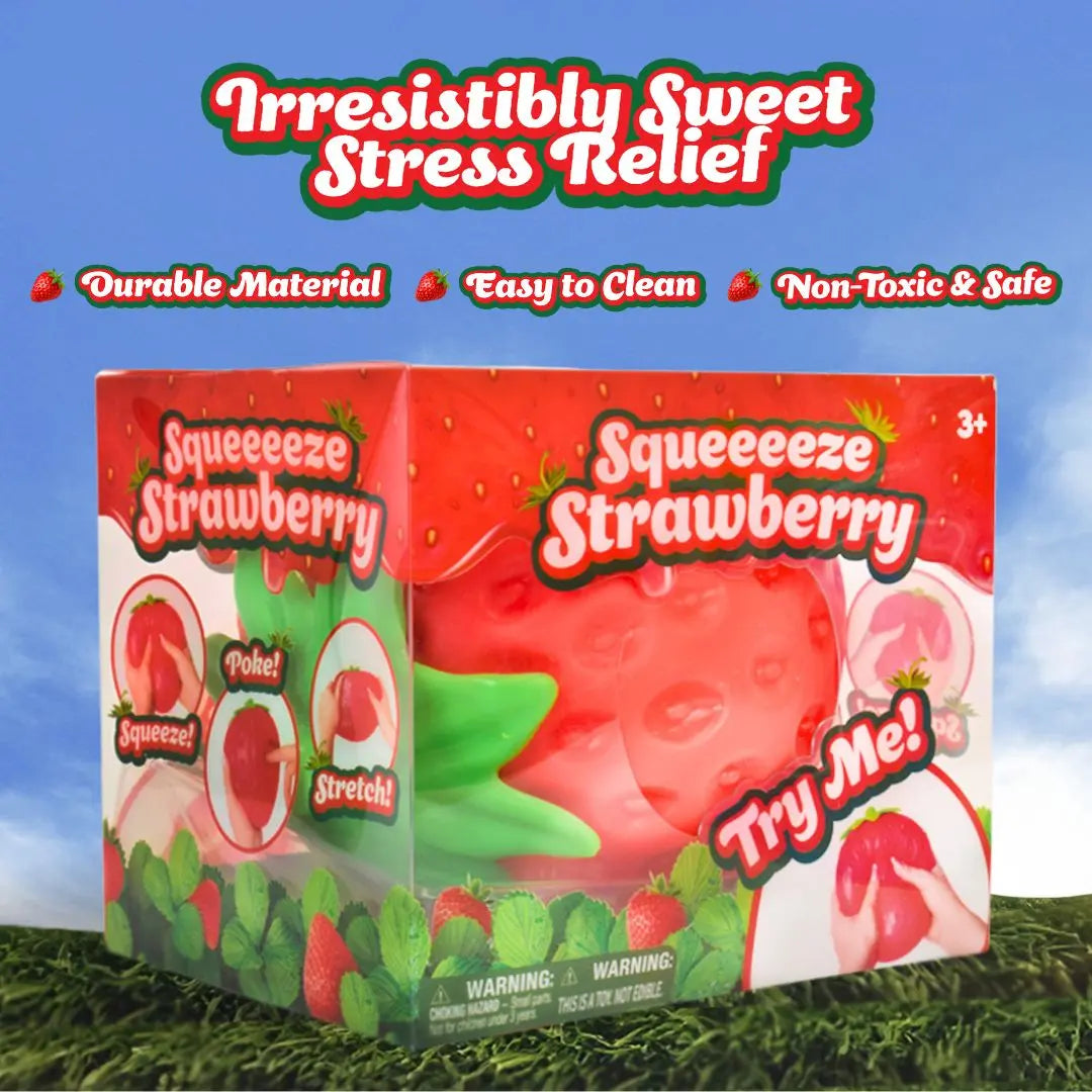 Jumbo 5-Inch Strawberry Sensory Squeeze